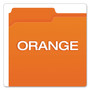 Pendaflex Double-Ply Reinforced Top Tab Colored File Folders, 1/3-Cut Tabs: Assorted, Letter Size, 0.75" Expansion, Orange, 100/Box View Product Image