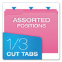 Pendaflex Double-Ply Reinforced Top Tab Colored File Folders, 1/3-Cut Tabs: Assorted, Letter Size, 0.75" Expansion, Pink, 100/Box View Product Image