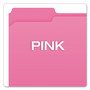 Pendaflex Double-Ply Reinforced Top Tab Colored File Folders, 1/3-Cut Tabs: Assorted, Letter Size, 0.75" Expansion, Pink, 100/Box View Product Image