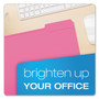 Pendaflex Double-Ply Reinforced Top Tab Colored File Folders, 1/3-Cut Tabs: Assorted, Letter Size, 0.75" Expansion, Pink, 100/Box View Product Image