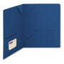 Smead Lockit Two-Pocket Folder, Textured Paper, 100-Sheet Capacity, 11 x 8.5, Dark Blue, 25/Box View Product Image