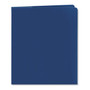 Smead Lockit Two-Pocket Folder, Textured Paper, 100-Sheet Capacity, 11 x 8.5, Dark Blue, 25/Box View Product Image