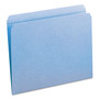 Smead Reinforced Top Tab Colored File Folders, Straight Tabs, Letter Size, 0.75" Expansion, Blue, 100/Box View Product Image