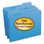 Smead Reinforced Top Tab Colored File Folders, 1/3-Cut Tabs: Assorted, Letter Size, 0.75" Expansion, Blue, 100/Box (SMD12034) View Product Image