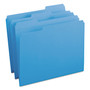 Smead Reinforced Top Tab Colored File Folders, 1/3-Cut Tabs: Assorted, Letter Size, 0.75" Expansion, Blue, 100/Box (SMD12034) View Product Image