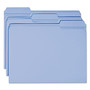 Smead Reinforced Top Tab Colored File Folders, 1/3-Cut Tabs: Assorted, Letter Size, 0.75" Expansion, Blue, 100/Box View Product Image