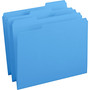 Smead Reinforced Top Tab Colored File Folders, 1/3-Cut Tabs: Assorted, Letter Size, 0.75" Expansion, Blue, 100/Box View Product Image
