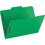 Smead Top Tab Colored Fastener Folders, 0.75" Expansion, 2 Fasteners, Letter Size, Green Exterior, 50/Box View Product Image