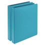 Samsill Earth's Choice Plant-Based Durable Fashion View Binder, 3 Rings, 1" Capacity, 11 x 8.5, Turquoise, 2/Pack View Product Image