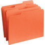 Smead Reinforced Top Tab Colored File Folders, 1/3-Cut Tabs: Assorted, Letter Size, 0.75" Expansion, Orange, 100/Box (SMD12534) View Product Image