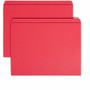 Smead Colored Straight Tab Cut Letter Recycled Top Tab File Folder - 8 1/2" x 11" - 3/4" Expansion - 11 pt. - 2 Plys - Red Product Image 