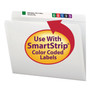Smead Reinforced Top Tab Colored File Folders, Straight Tabs, Letter Size, 0.75" Expansion, White, 100/Box View Product Image