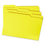 Smead Reinforced Top Tab Colored File Folders, 1/3-Cut Tabs: Assorted, Letter Size, 0.75" Expansion, Yellow, 100/Box View Product Image