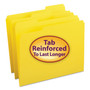 Smead Reinforced Top Tab Colored File Folders, 1/3-Cut Tabs: Assorted, Letter Size, 0.75" Expansion, Yellow, 100/Box View Product Image