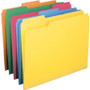 Smead Reinforced Top Tab Colored File Folders, 1/3-Cut Tabs: Assorted, Letter Size, 0.75" Expansion, Yellow, 100/Box (SMD12934) View Product Image