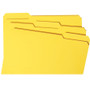 Smead Reinforced Top Tab Colored File Folders, 1/3-Cut Tabs: Assorted, Letter Size, 0.75" Expansion, Yellow, 100/Box View Product Image