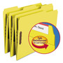 Smead Top Tab Colored Fastener Folders, 0.75" Expansion, 2 Fasteners, Letter Size, Yellow Exterior, 50/Box View Product Image