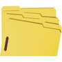 Smead Top Tab Colored Fastener Folders, 0.75" Expansion, 2 Fasteners, Letter Size, Yellow Exterior, 50/Box View Product Image