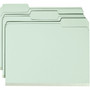 Smead Expanding Recycled Heavy Pressboard Folders, 1/3-Cut Tabs: Assorted, Letter Size, 2" Expansion, Gray-Green, 25/Box View Product Image