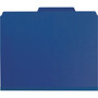 Smead Four-Section Pressboard Top Tab Classification Folders, Four SafeSHIELD Fasteners, 1 Divider, Letter Size, Dark Blue, 10/Box View Product Image