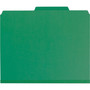 Smead Four-Section Pressboard Top Tab Classification Folders, Four SafeSHIELD Fasteners, 1 Divider, Letter Size, Green, 10/Box (SMD13733) View Product Image