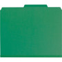 Smead Four-Section Pressboard Top Tab Classification Folders, Four SafeSHIELD Fasteners, 1 Divider, Letter Size, Green, 10/Box View Product Image