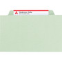 Smead Pressboard Classification Folders, Four SafeSHIELD Fasteners, 2/5-Cut Tabs, 1 Divider, Letter Size, Gray-Green, 10/Box View Product Image