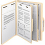 Smead Six-Section Top Tab Classification Folders, 2" Expansion, 2 Dividers, 6 Fasteners, Letter Size, Manila, 10/Box View Product Image