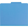 Smead Top Tab Classification Folders, Six SafeSHIELD Fasteners, 2" Expansion, 2 Dividers, Letter Size, Blue Exterior, 10/Box (SMD14001) View Product Image