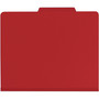 Smead Top Tab Classification Folders, Six SafeSHIELD Fasteners, 2" Expansion, 2 Dividers, Letter Size, Red Exterior, 10/Box View Product Image
