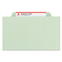 Smead Recycled Pressboard Classification Folders, 2" Expansion, 2 Dividers, 6 Fasteners, Letter Size, Gray-Green, 10/Box View Product Image