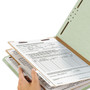 Smead Recycled Pressboard Classification Folders, 2" Expansion, 2 Dividers, 6 Fasteners, Letter Size, Gray-Green, 10/Box View Product Image