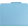 Smead Six-Section Pressboard Top Tab Classification Folders, Six SafeSHIELD Fasteners, 2 Dividers, Letter Size, Blue, 10/Box View Product Image