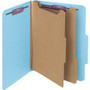Smead Six-Section Pressboard Top Tab Classification Folders, Six SafeSHIELD Fasteners, 2 Dividers, Letter Size, Blue, 10/Box View Product Image
