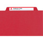 Smead Six-Section Pressboard Top Tab Classification Folders, Six SafeSHIELD Fasteners, 2 Dividers, Letter Size, Bright Red, 10/Box View Product Image