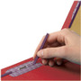 Smead Six-Section Pressboard Top Tab Classification Folders, Six SafeSHIELD Fasteners, 2 Dividers, Letter Size, Bright Red, 10/Box View Product Image