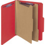 Smead Six-Section Pressboard Top Tab Classification Folders, Six SafeSHIELD Fasteners, 2 Dividers, Letter Size, Bright Red, 10/Box (SMD14031) View Product Image