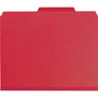 Smead Six-Section Pressboard Top Tab Classification Folders, Six SafeSHIELD Fasteners, 2 Dividers, Letter Size, Bright Red, 10/Box View Product Image