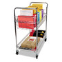 Alera Carry-all Mail Cart, Metal, 1 Shelf, 1 Bin, 34.88" x 18" x 39.5", Silver View Product Image