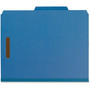 Smead Recycled Pressboard Classification Folders, 2" Expansion, 2 Dividers, 6 Fasteners, Letter Size, Dark Blue, 10/Box View Product Image