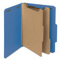 Smead Recycled Pressboard Classification Folders, 2" Expansion, 2 Dividers, 6 Fasteners, Letter Size, Dark Blue, 10/Box View Product Image