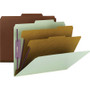 Smead Pressboard Classification Folders, Six SafeSHIELD Fasteners, 2/5-Cut Tabs, 2 Dividers, Letter Size, Red, 10/Box View Product Image