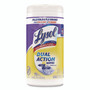 LYSOL Brand Dual Action Disinfecting Wipes, 1-Ply, 7 x 7.5, Citrus, White/Purple, 75/Canister View Product Image