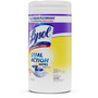LYSOL Brand Dual Action Disinfecting Wipes, 1-Ply, 7 x 7.5, Citrus, White/Purple, 75/Canister, 6 Canisters/Carton View Product Image