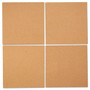 Universal Cork Tile Panels, Classic Synthetic Cork Surface, 12" x 0.38" x 12", Brown, 4/Pack View Product Image