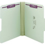 Smead Recycled Pressboard Fastener Folders, 1/3-Cut Tabs, Two SafeSHIELD Fasteners, 2" Expansion, Letter Size, Gray-Green, 25/Box View Product Image