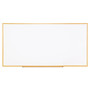 Universal Deluxe Melamine Dry Erase Board, 96" x 48", White Surface, Oak Finished Fiberboard (MDF) Frame Product Image 