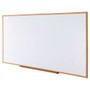 Universal Deluxe Melamine Dry Erase Board, 96" x 48", White Surface, Oak Finished Fiberboard (MDF) Frame Product Image 