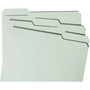 Smead Recycled Pressboard Fastener Folders, 1/3-Cut Tabs, Two SafeSHIELD Fasteners, 3" Expansion, Letter Size, Gray-Green, 25/Box View Product Image