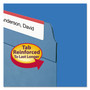 Smead Reinforced Top Tab Colored File Folders, Straight Tabs, Legal Size, 0.75" Expansion, Blue, 100/Box View Product Image